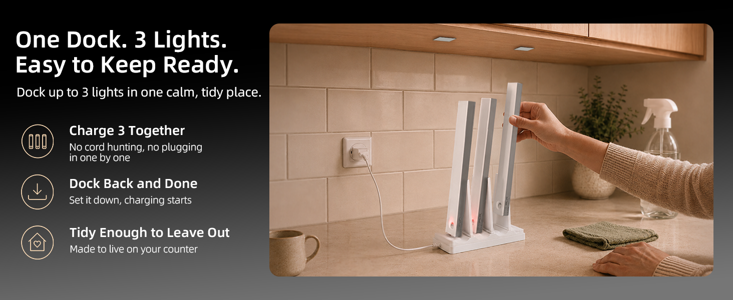 under cabinet light with charging station