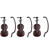 3Pcs Miniature Violin, Tiny Violin Mini Musical Instrument, Miniature Model Dollhouse, Furniture ...