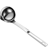 Hvanam Stainless Steel Oil Separator Soup Ladle Gravy Food Fat Separator Skimmer Spoon Grease Str...