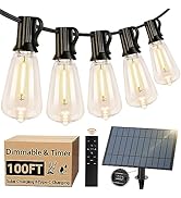 Solar Outdoor String Lights Waterproof, 100FT Solar Powered String Lights for Outside with 52 Sha...