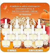 Plug In Air Fresheners for Home, 12 Pack, Pumpkin, Apple Cinnamon, Cinnamon Roll &amp; Salted Caramel...