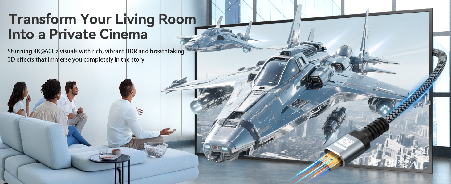 3D hdmi cable high-definition picture quality