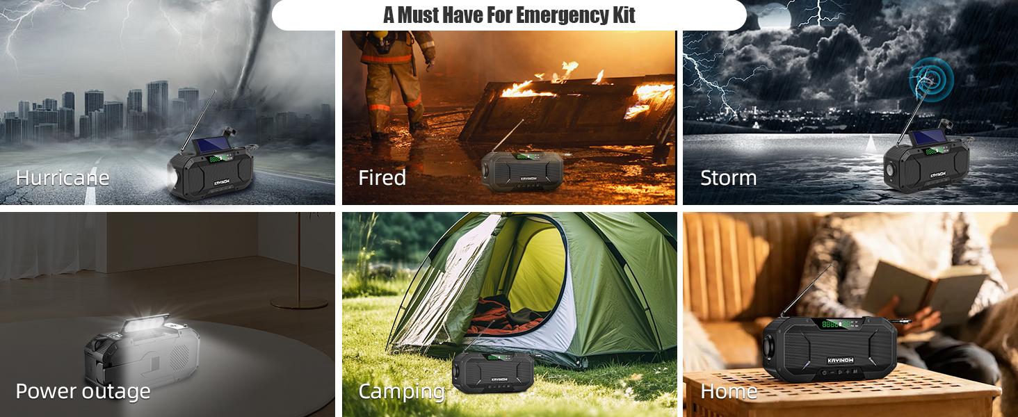 emergency radio for preppers noaa weather radio with battery backup and cell charger power bank