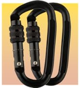 M-Tac 4" Heavy Duty Carabiner 27 kN (6070 lbs) - Twist Lock - Climbing Auto Locking Steel Carabin...