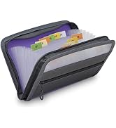 NAFY Small Accordian File Organizer,A6 Size 13 Pockets Coupon Receipt Holder Organizer wallet wit...