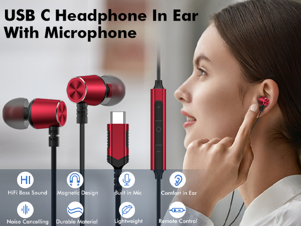usb c headphones wired