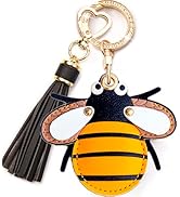 Airtag Keychain Cute Anime Leather Keychain with Bling Keychain Wristlet and Tassel Bag Charm