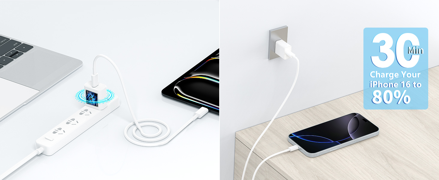 Apple MFi Certified iPhone 16 Charger Fast Charging 20W USB C Charger Block Type C Wall Charger