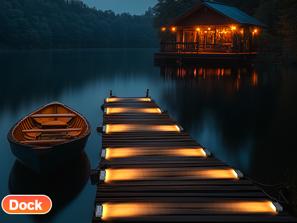 dock lights solar powered waterproof