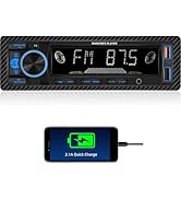 UNITOPSCI Single Din Bluetooth Multimedia Car Stereo Radio Bluetooth Hands-Free Calling Audio Rec...