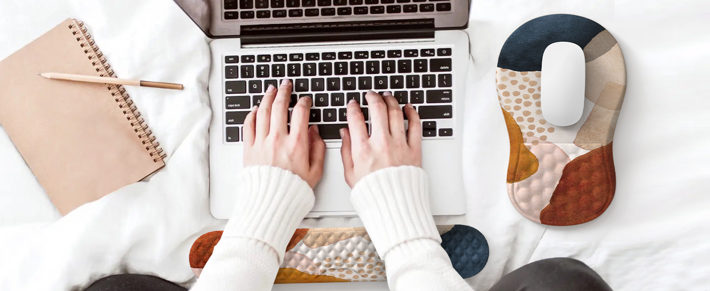 ergonomic desk accessories keyboard mouse pad set mouse pad with gel wrist rest laptop wrist support