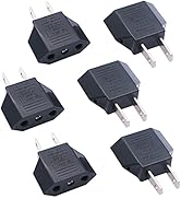 TWTADE 6pcs EU Europe Convert to US USA Power Plug 6A 125V/250V Adapter Converter I-021