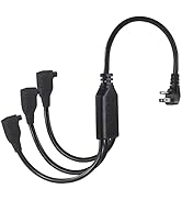 18 Inch 1 to 3 Way Power Splitter Extension Cord - 1.5FT 3-Outlet Power Splitter 90-Degree Flat P...