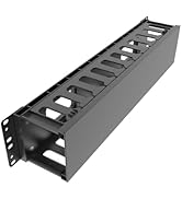 QiaoYoubang 2U Disassembled Plastic Horizontal Rack Mount Cable Management Organizer 12 Slots 19"...