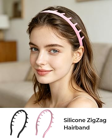 2Pcs Silicone Zig Zag Headbands for Women&amp;amp;#39;s
