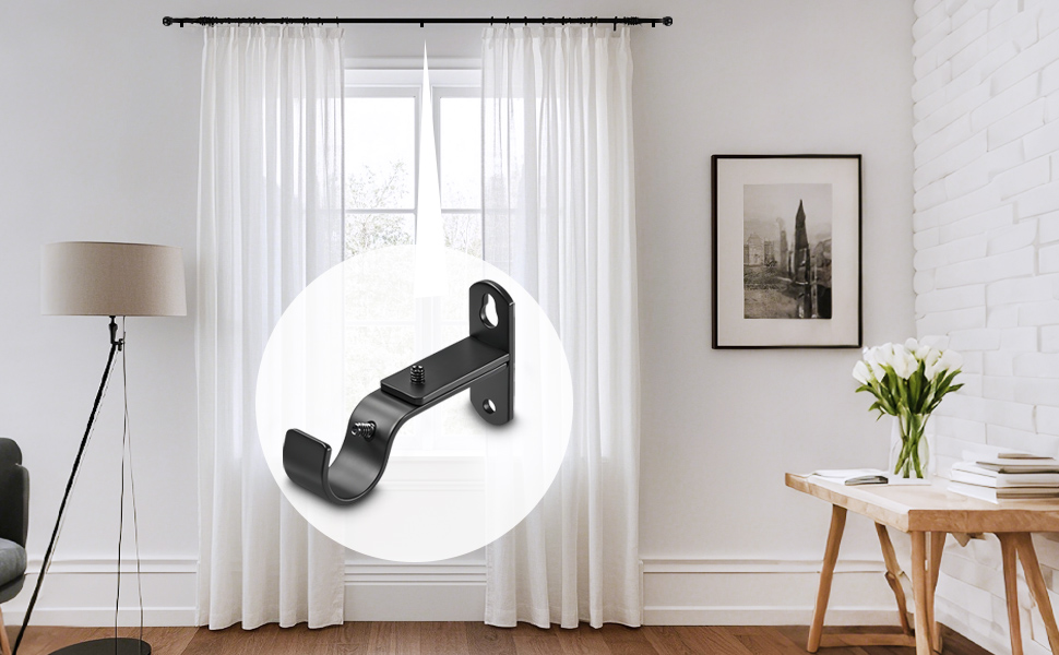 Curtain rod bracket, curtain rods holders, drapery curtain rod hooks brackets 1 inch curtain rods