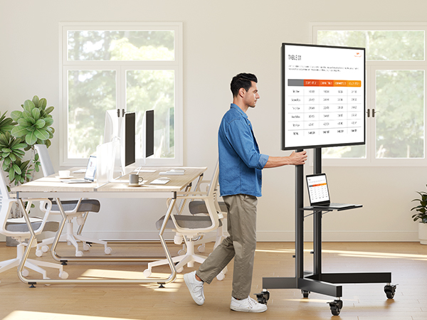 portable tv stand on wheels