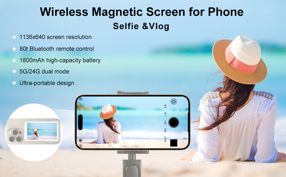 magnetic phone back camera selfie monitor screen 4k back camera monitor iphone