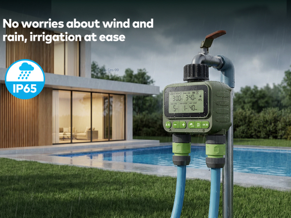 Sprinkler Timer with 3 Individual Programs, Brass Inlet Water Timer for Garden Hose
