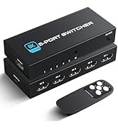 NEWCARE HDMI 2.1 Switch, Ultra HD 8K HDMI Switch Box with Remote Supports 4K@120Hz, 8K@60Hz Auto ...
