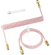 C03 Custom Coiled Keyboard Cable for Gaming Keyboard,Detachable Double Sleeve Starlight Nylon Bra...