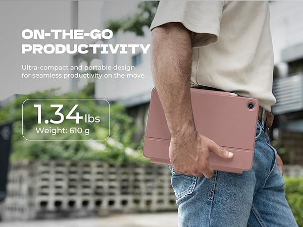 Dexnor for Samsung Galaxy Tab A9+ Plus Keyboard Case Ultra-light Magnetic Folio Keyboard Cover