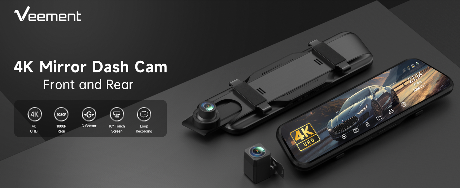 mirror dash cam front and rear