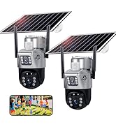 HOAYVKJ Solar Security Camera Outdoor Wireless WiFi-6MP HD, Color Night Vision,10X Zoom,AI Motion...