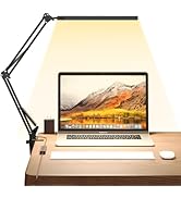 Upgrade Swing Arm LED Desk Lamp with Clamp, 80 LED Beads, 5 Color Modes &amp; 11 Brightness Levels, 3...