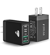 [2-Pack] USB C Wall Charger, Aiminu 40W 4-Port Fast USB C Charger Block Dual Port PD + QC Wall Pl...