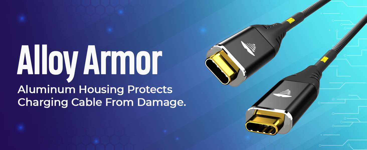 phone charging cable has aluminum housing 