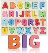 Kairsya Alphabet Puzzle Wooden Puzzles for Toddlers Alphabet Learning Puzzles Toys with Wood Lett...