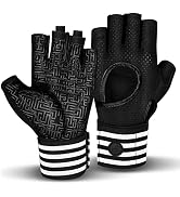 MOREOK Workout Gloves Gym Gloves for Men/Women, [3MM Gel Pad] [3/4 Finger] Weight Lifting Gloves ...