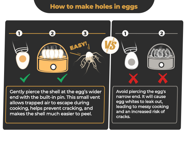 why pierce a hole on eggs