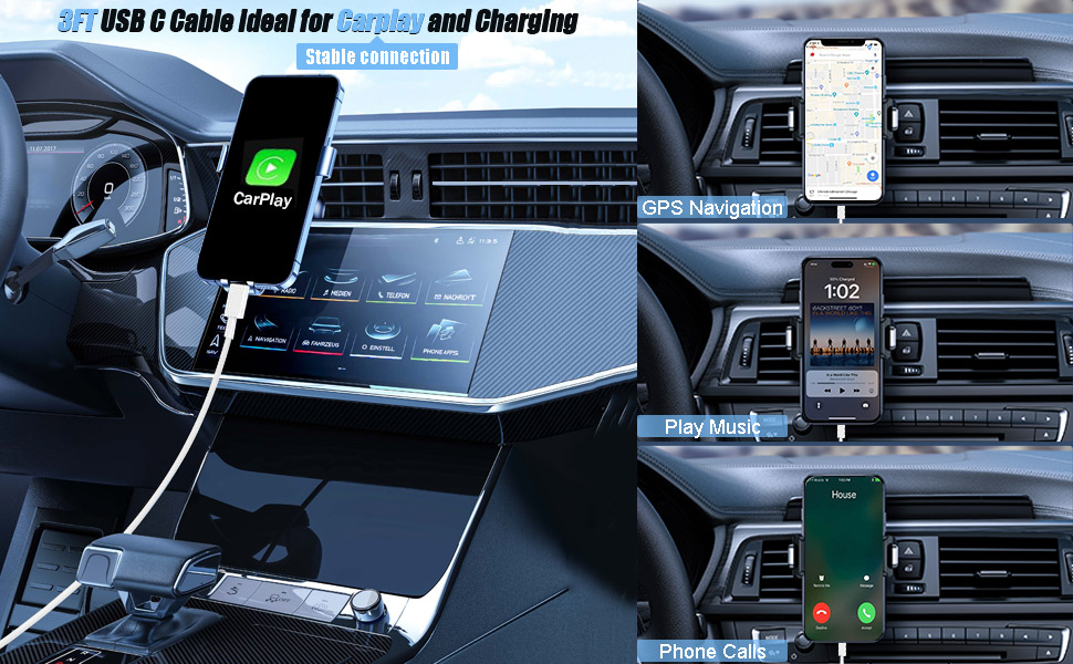 usb c cable for car charger adapter