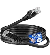 Uvital Cat6 Ethernet Cable 10ft, 10Gbps High-Speed RJ45 Network Cable, 24AWG Pure Copper Ethernet...