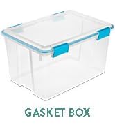 Sterilite 8-Pack Gasket Box, Weather-Resistant Storage Bins with Latching Lids, 32 Quart - Heavy-...