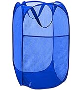 Larpur Mesh Laundry Basket, Pop up Laundry Hamper with Handles, Collapsible Clothes Basket for Tr...
