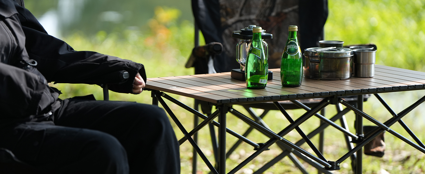 camping table folding camp portable foldable fold up lightweight aluminum bbq black table