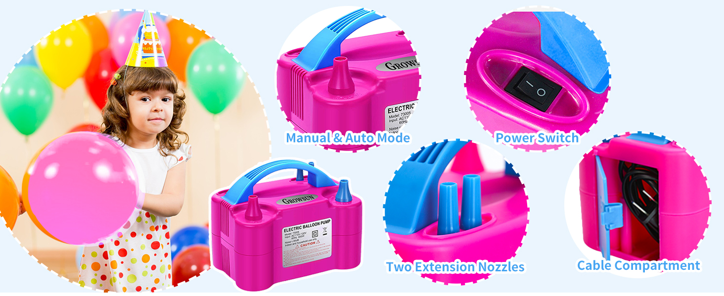 Balloon Pump Kit Electric Balloon Garland Arch Kit Air Blower Inflator Party Decoration Tape Strip