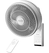 PELONIS 9 inch Oscillating Wall Mount Fan with Remote Control, 26ft Powerful Airflow, 3 Speed &amp; 3...