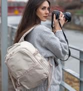 BAGSMART Camera Backpack, DSLR SLR Small Camera Bags for Photographers Compatible for Sony Canon ...