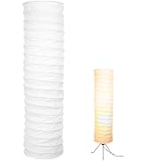 NUOBESTY Lamp Shade, 1pc Standing Floor Lamp Shades Foldable Paper Floor Lampshade Replacement Ma...