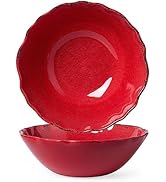 LEHAHA Rustic Crackle Melamine Serving Bowls, 130 OZ and 12 inches Waved Salad Bowls,Unbreakable ...