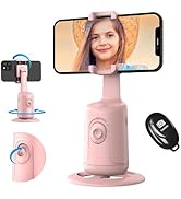 Auto Face Tracking Tripod 360° Rotation - Auto Tracking Phone Holder with Remote, No App, Smart S...