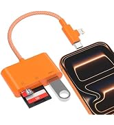 SD Card Reader for iPhone iPad, Lightning &amp; USB C Dual Connectors, 3 in 1 Memory Card Reader with...