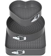 ENLOY Springform Cake Pan Set of 3 Non-stick Cheese Cake Pan, Removable Bottom Leakproof Cake Pan...
