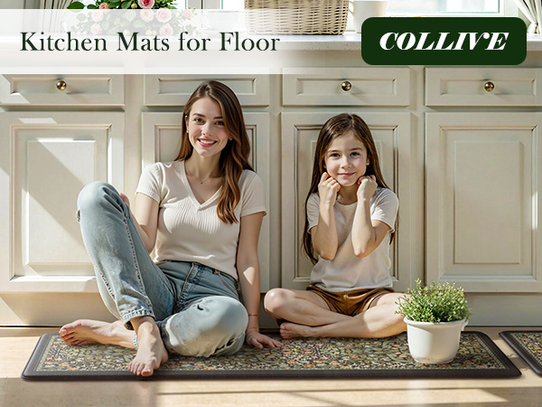 Vintage Spring Floral Kitchen Mats