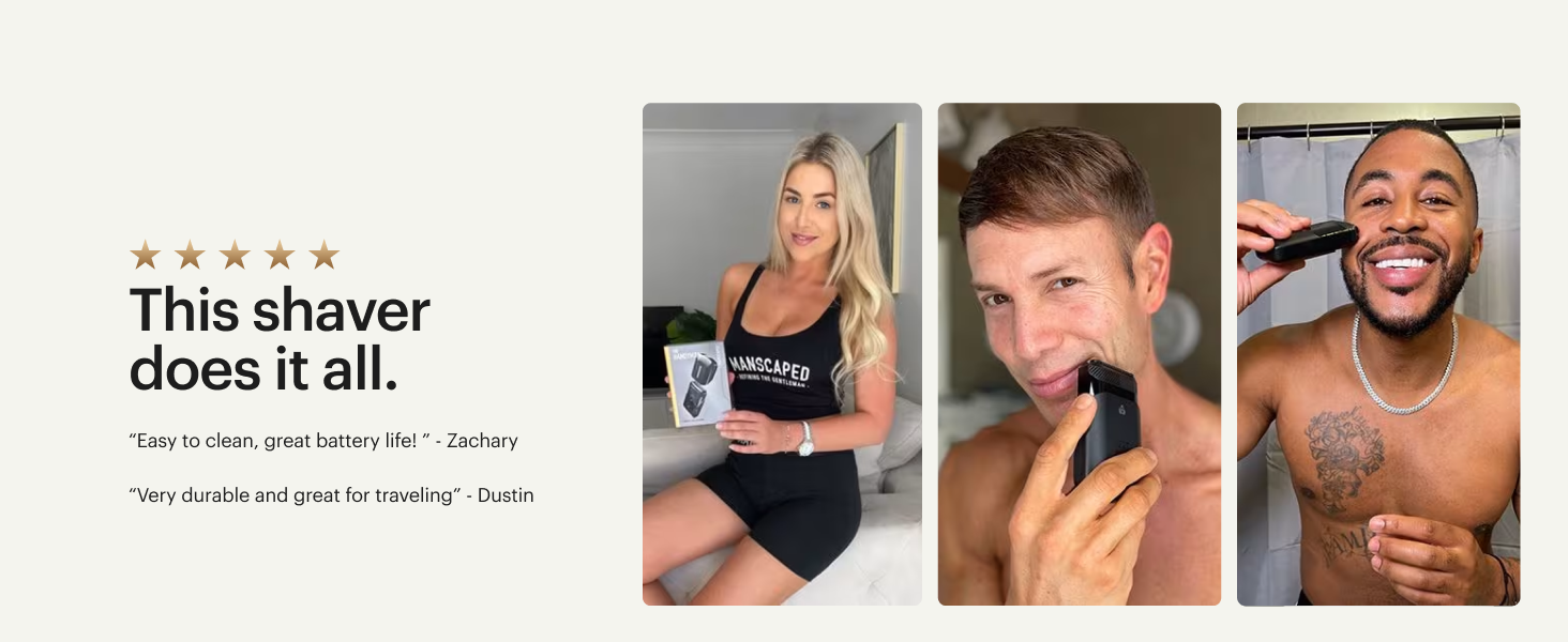 manscapes chairman electric face foil shaver stubble guard trimmer smooth stainless steel