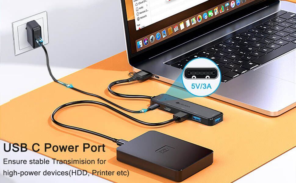 VIENON USB 3.0 Hub, USB C Hub 5 in 1